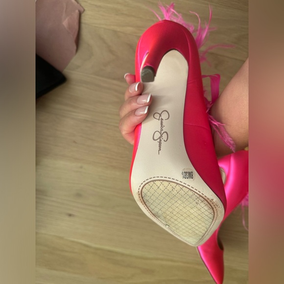 Pink Ostrich Feather Heels - Picture 8 of 8